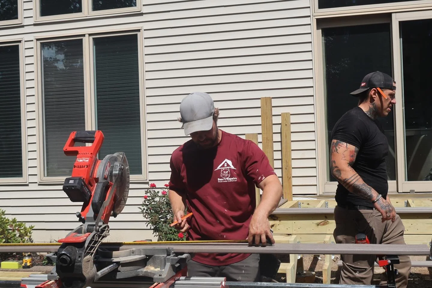 We love a good deck day!
Our team is looking forward to finishing up this gorgeous deck for one of our Rochester clients so they can end the summer in style.

We take great care to make sure to only use the best materials while also respecting the bu