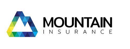 Mountain Insurance logo with a colorful triangular mountain graphic and black text