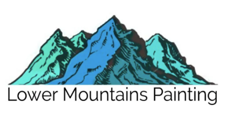 Illustration of blue mountains with the text 'Lower Mountains Painting' below.