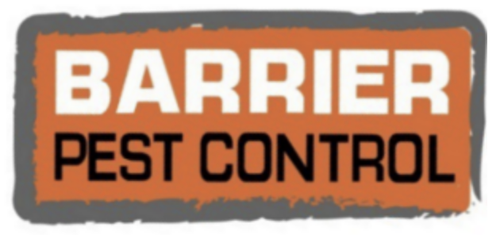 Barrier Pest Control logo with orange and black colors.