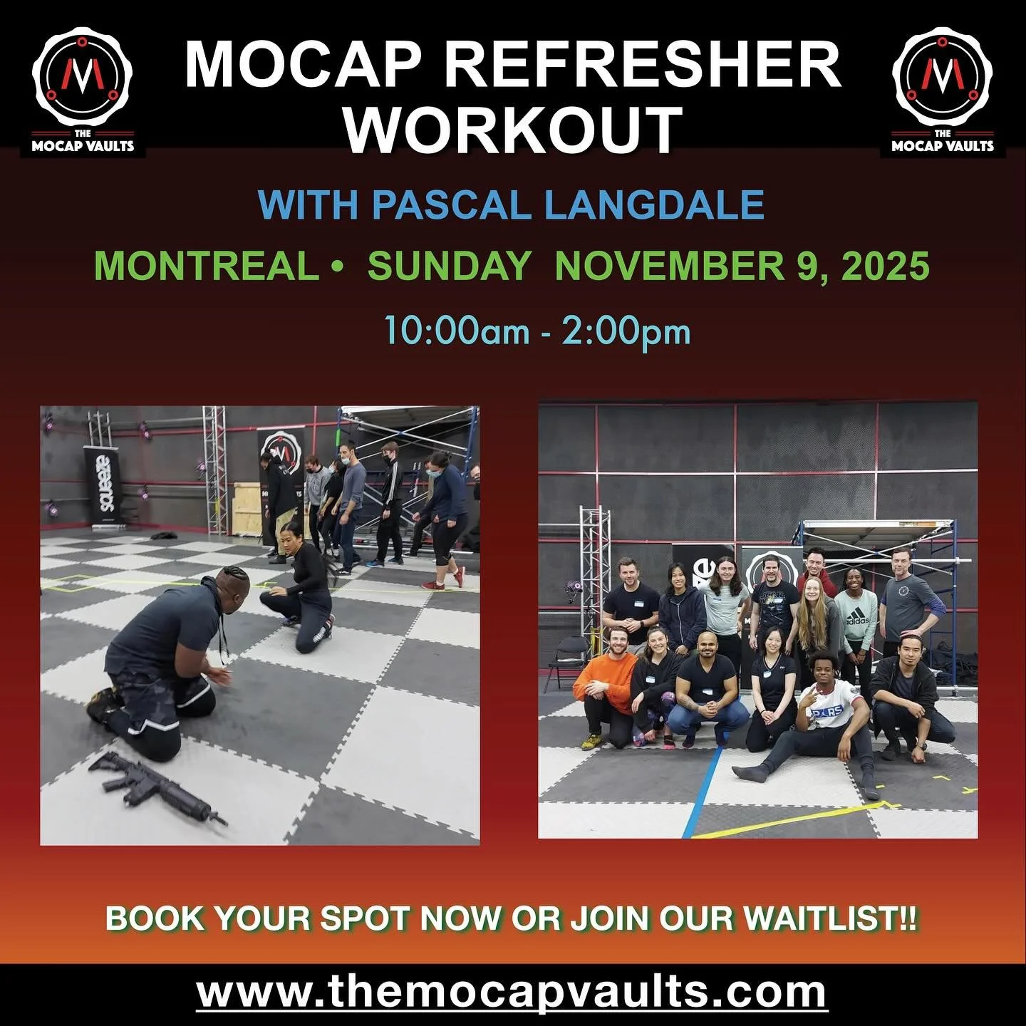 Reminder of upcoming Mocap Refresher Workout in Montreal with @pascallangdale .  A morning of fun refresher exercises in many of the skills we have worked on in the syllabus - including fast work, nonverbal storytelling, and physical transformation.
