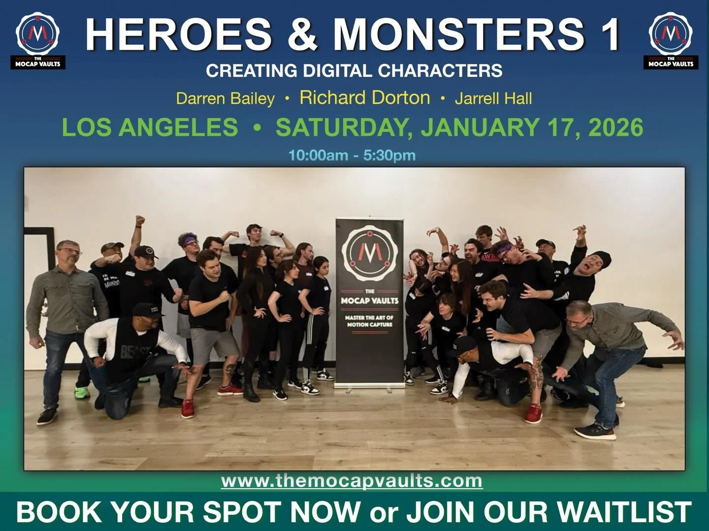 Just announced - HEROES &amp; MONSTERS 1 in LOS ANGELES with @richarddorton 
Saturday January 17th 2025 10am-5pm

You must have completed the Intro To Mocap Class first to take this class

Building on the skills you learned in the Intro class, this t