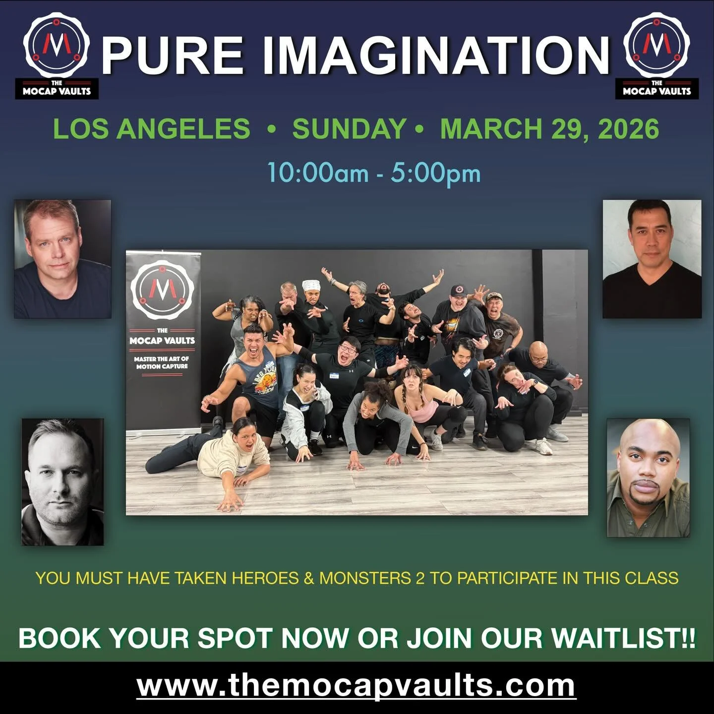 It sold out so fast we had to announce another - PURE IMAGINATION in LOS ANGELES with @richarddorton @kiffvh @darrenbaily17  @ohmrhall  Sunday March 29

You MUST have completed Heroes &amp;  Monsters 2 to attend this class. 
This class does not take 