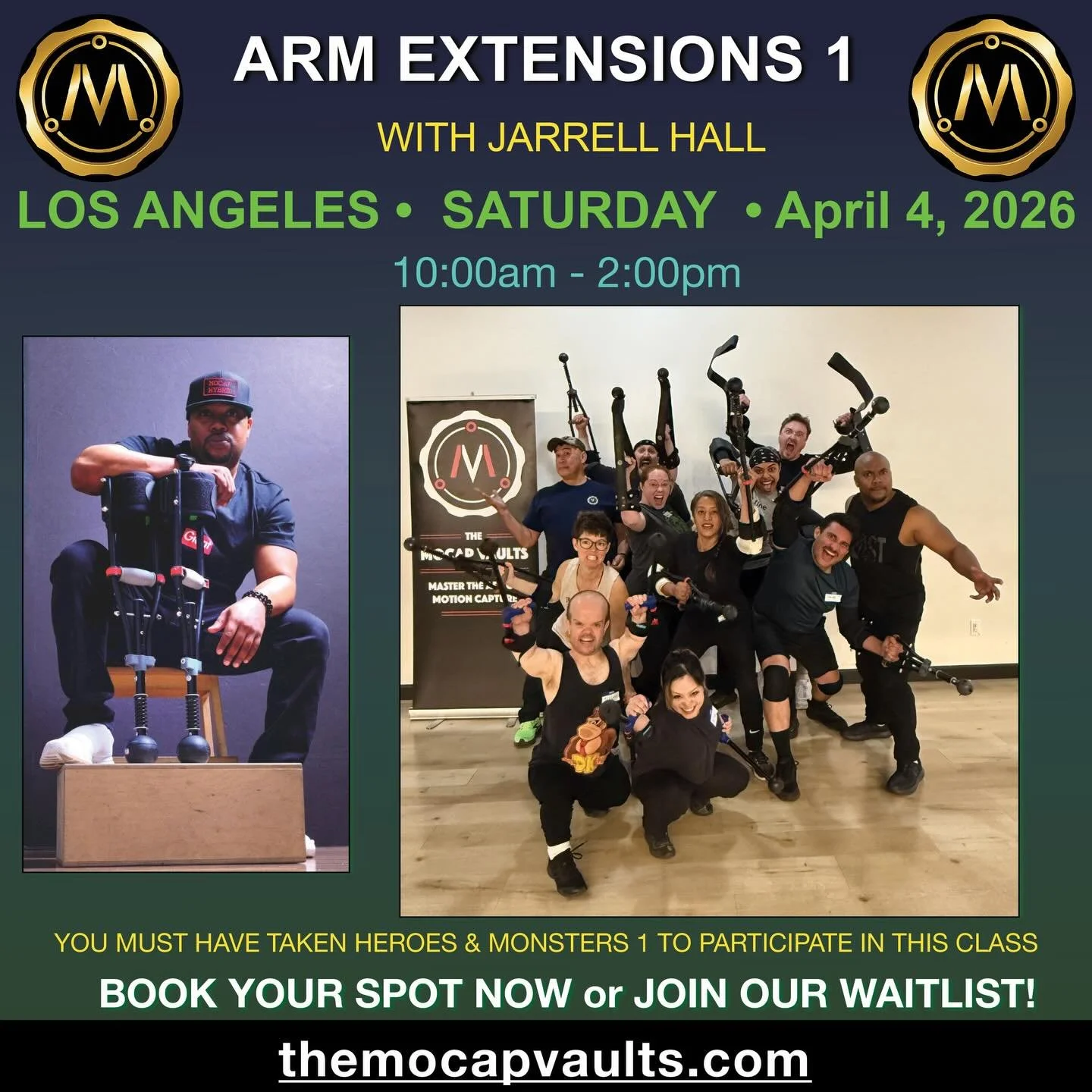 Just Announced - Arm Extensions 1 - Los Angeles - with Jarrell Hall @ohmrhall and Richard Dorton @richarddorton on Saturday April 4th

You MUST have completed Heroes &amp; Monsters 1 to attend this class.
&nbsp;
This class allows us to connect the wo