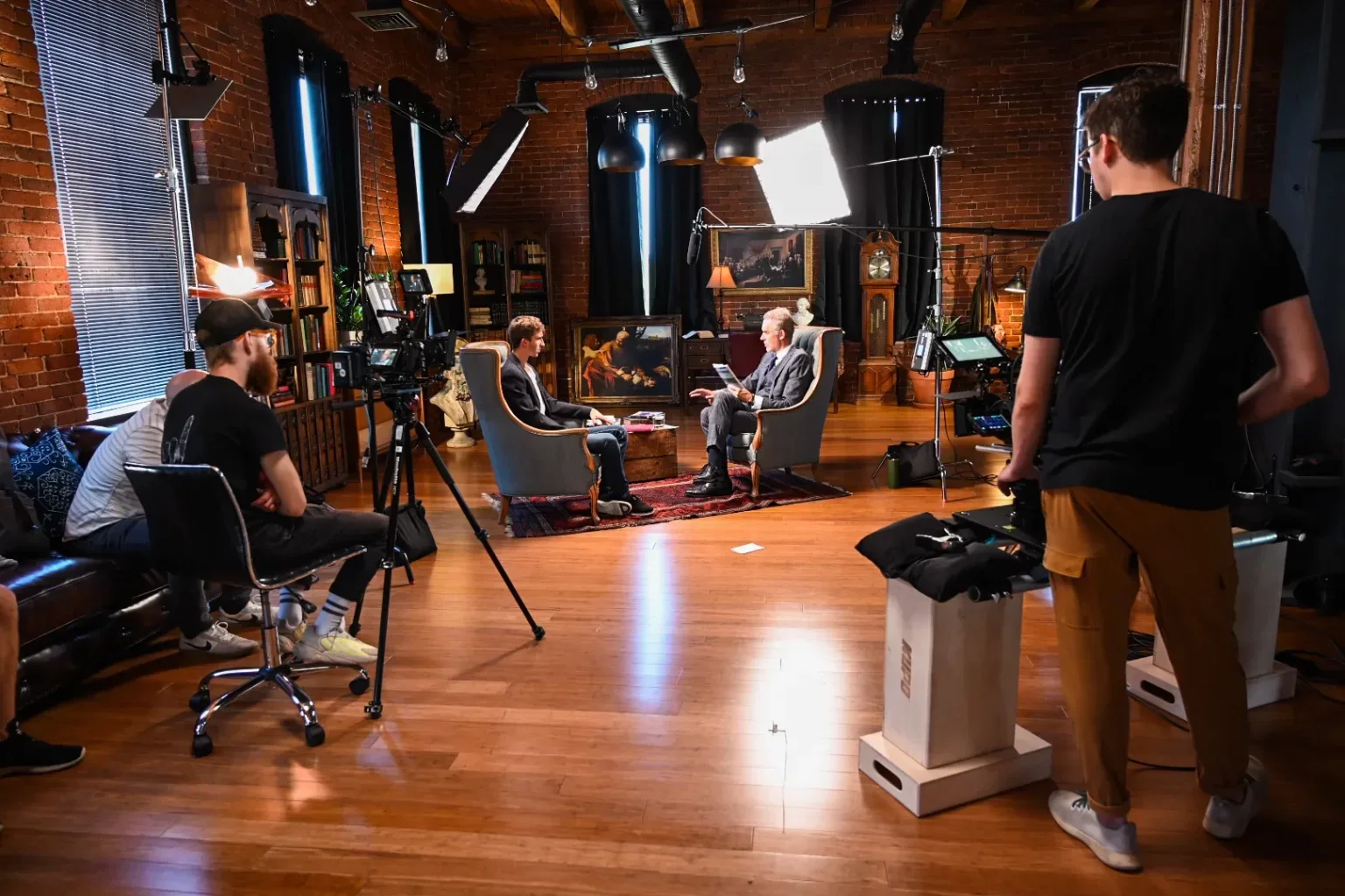 Creative director planning visual narrative with production team