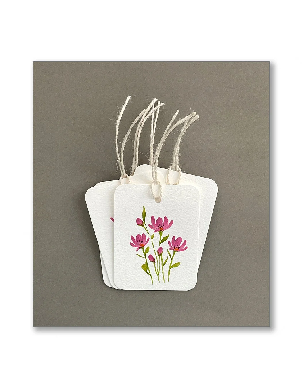 Pink Floral Watercolor Gift Tag Set