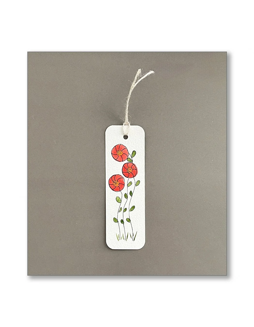 Red Button Flower Bookmarks