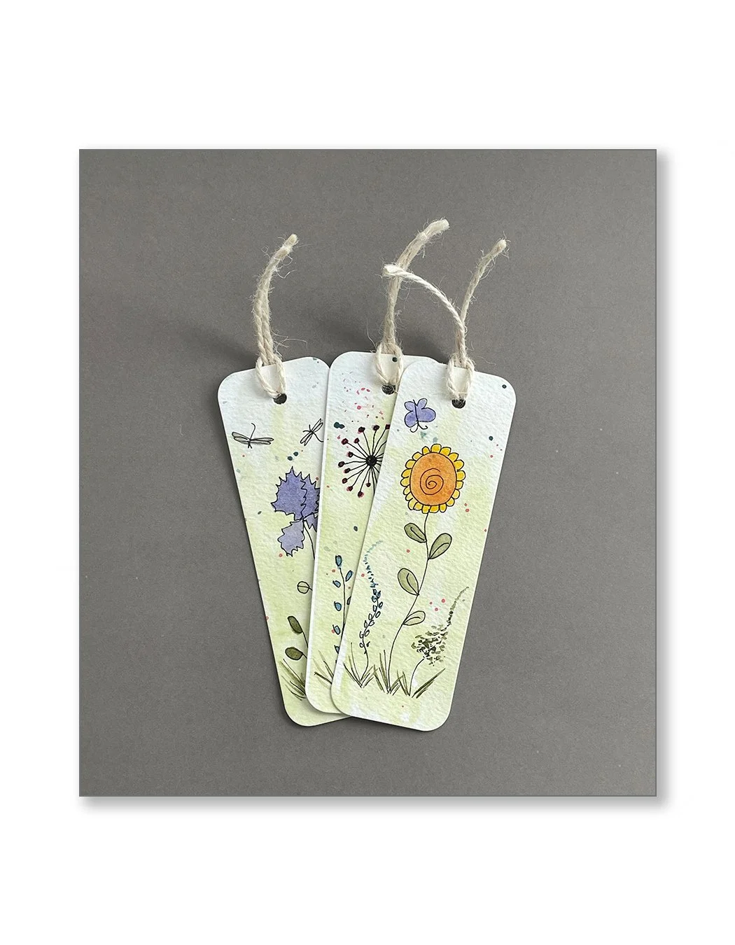 Whimsical Floral Watercolor Bookmark Set