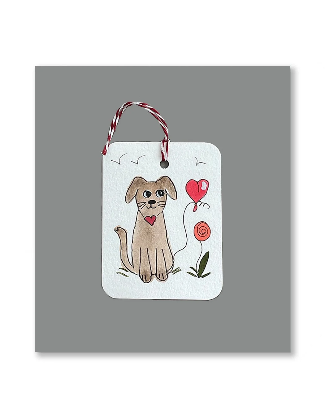 Puppy with Heart Balloon Gift Tags