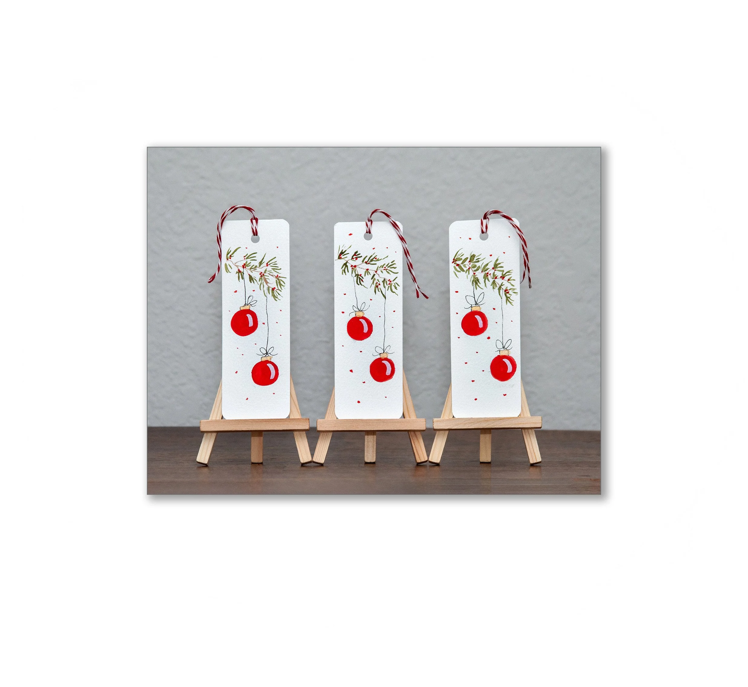 Christmas Bauble Watercolor Bookmarks
