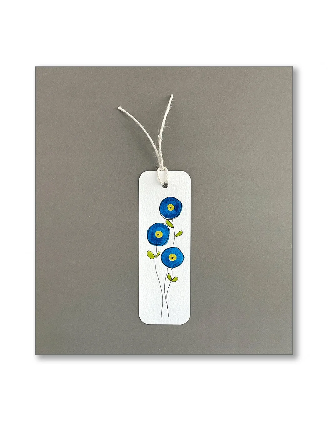 Whimsical Blue Floral Watercolor Bookmarks