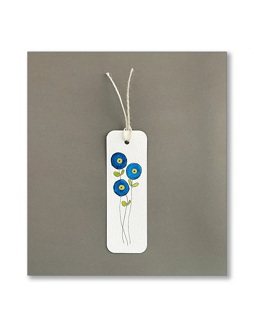 Blue Button Flower Bookmarks