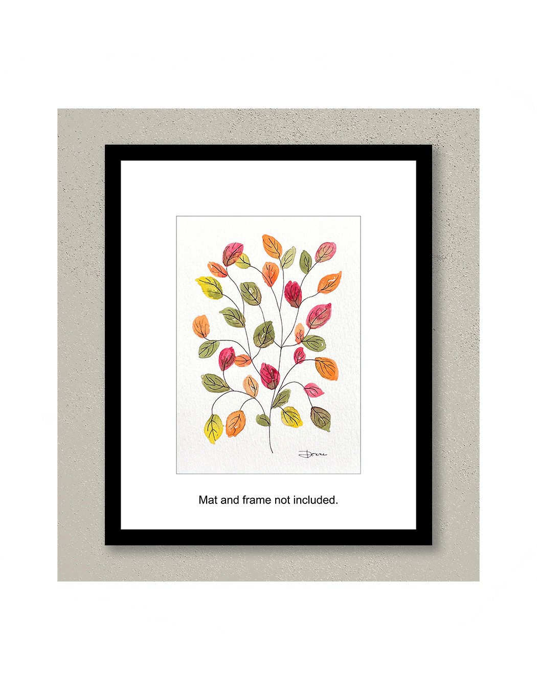 Autumn Breeze Watercolor Painting Framed