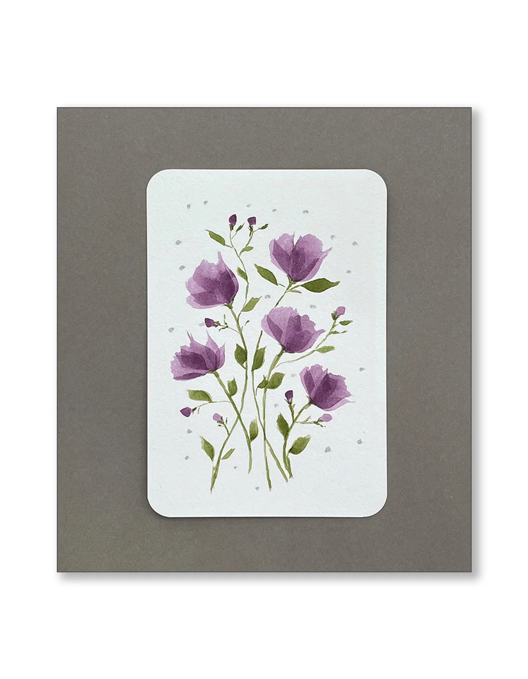 Purple Floral Notecards Set One