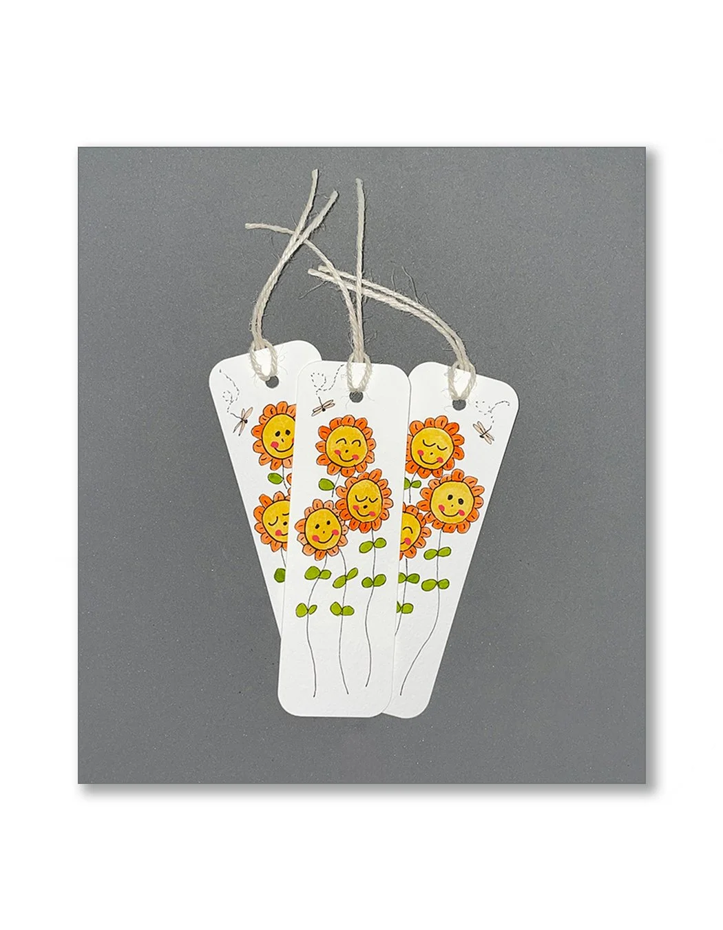 Happy Flower Watercolor Bookmark Set