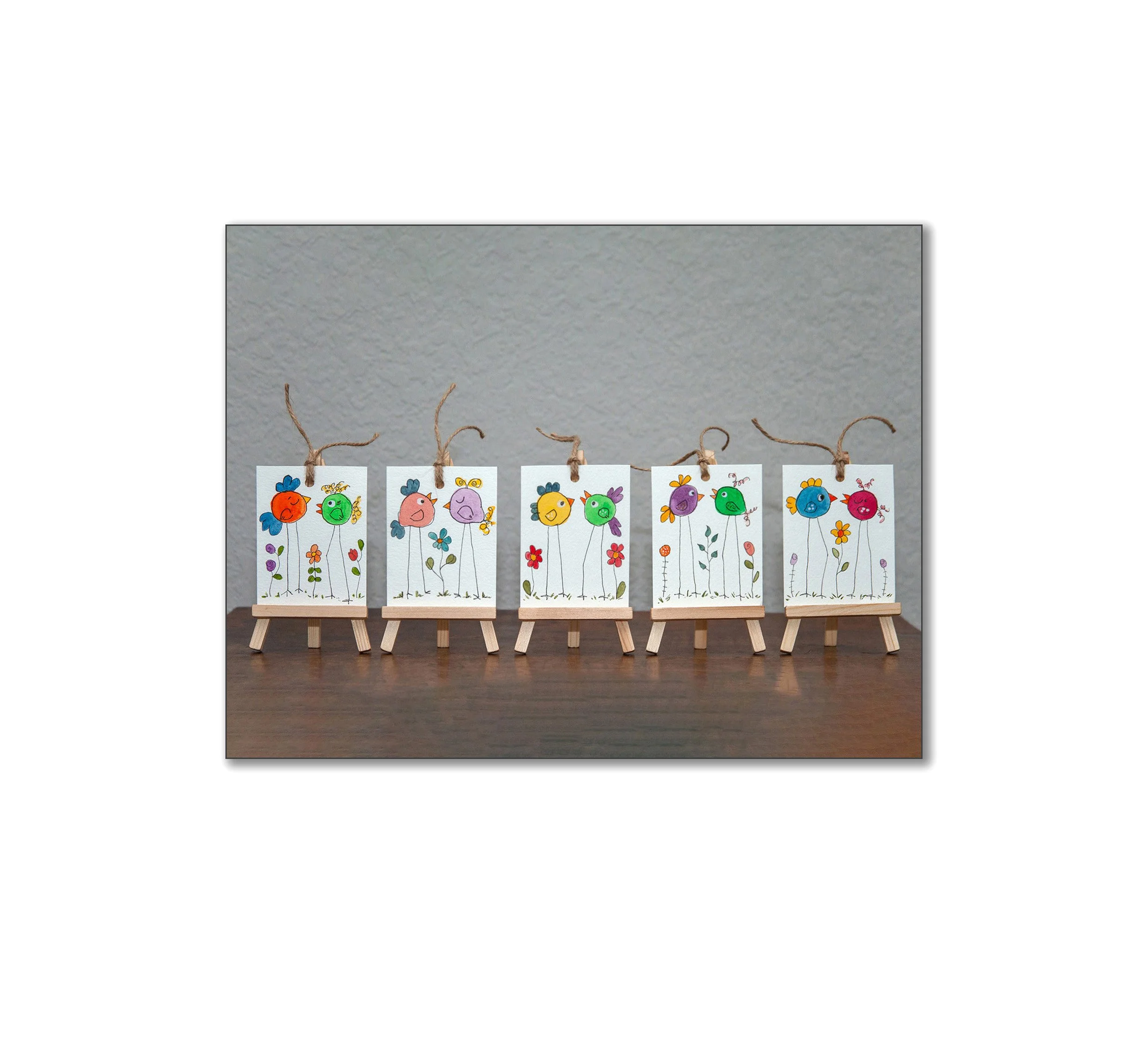 Whimsical Bird Watercolor Gift Tags