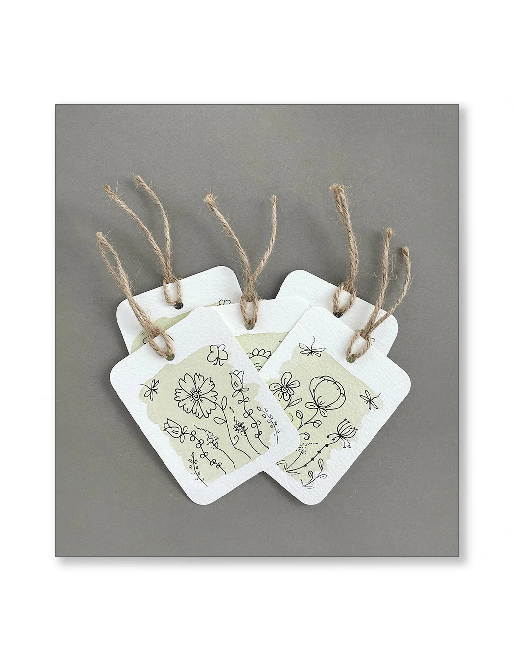 Whimsical Floral Watercolor Gift Tag Set