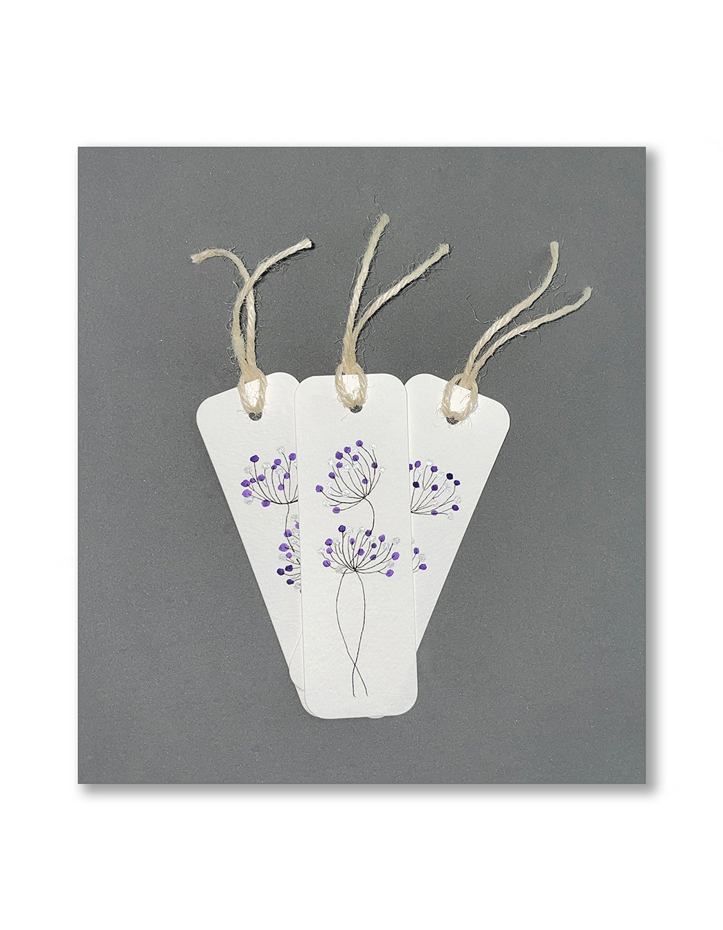 Purple Dandelion Watercolor Bookmark Set