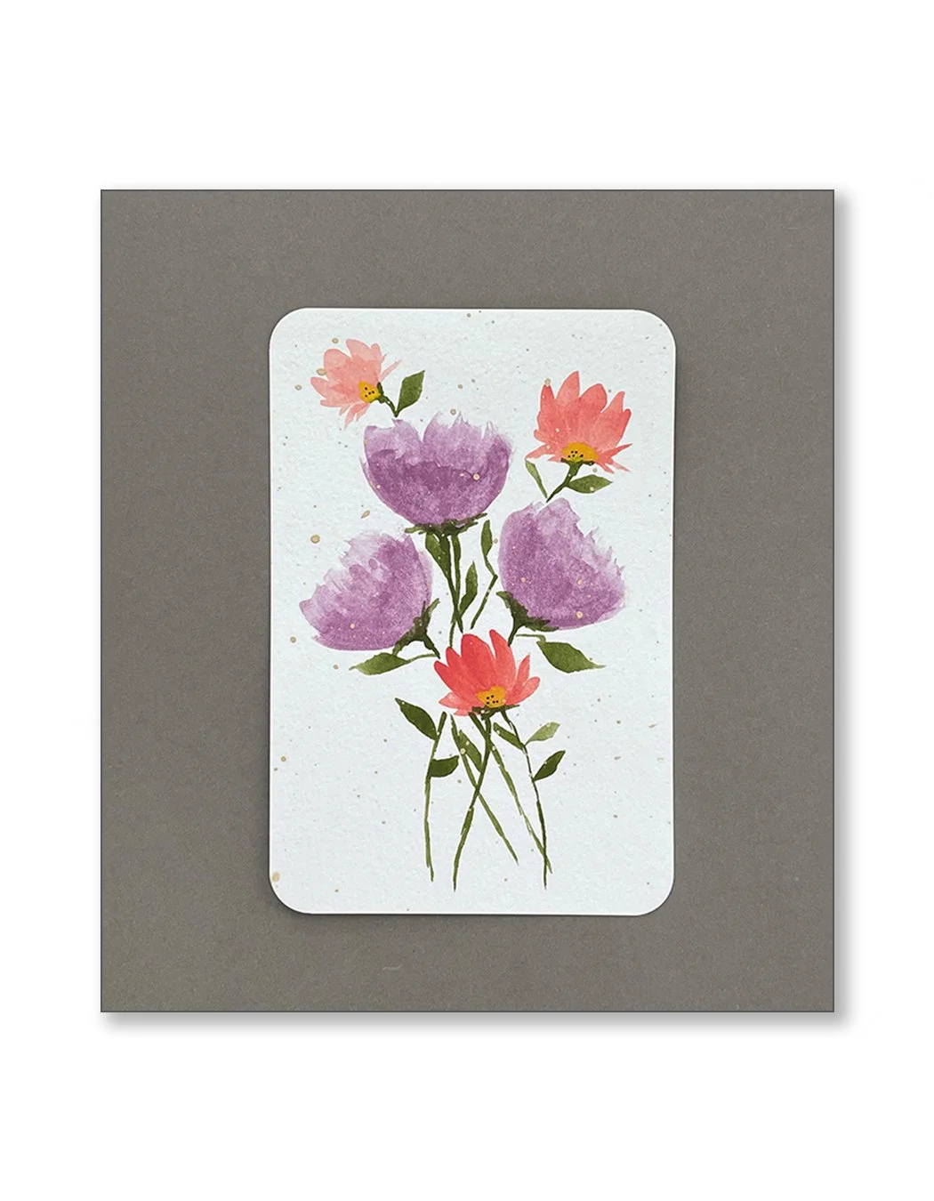Purple Floral Notecards Set Two