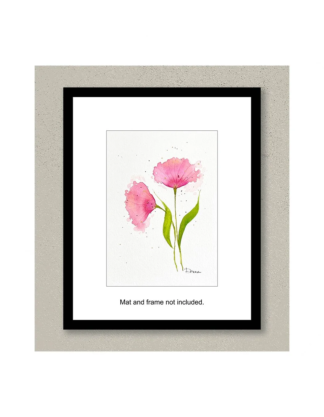 Alluring Loose Floral Watercolor Painting with Frame