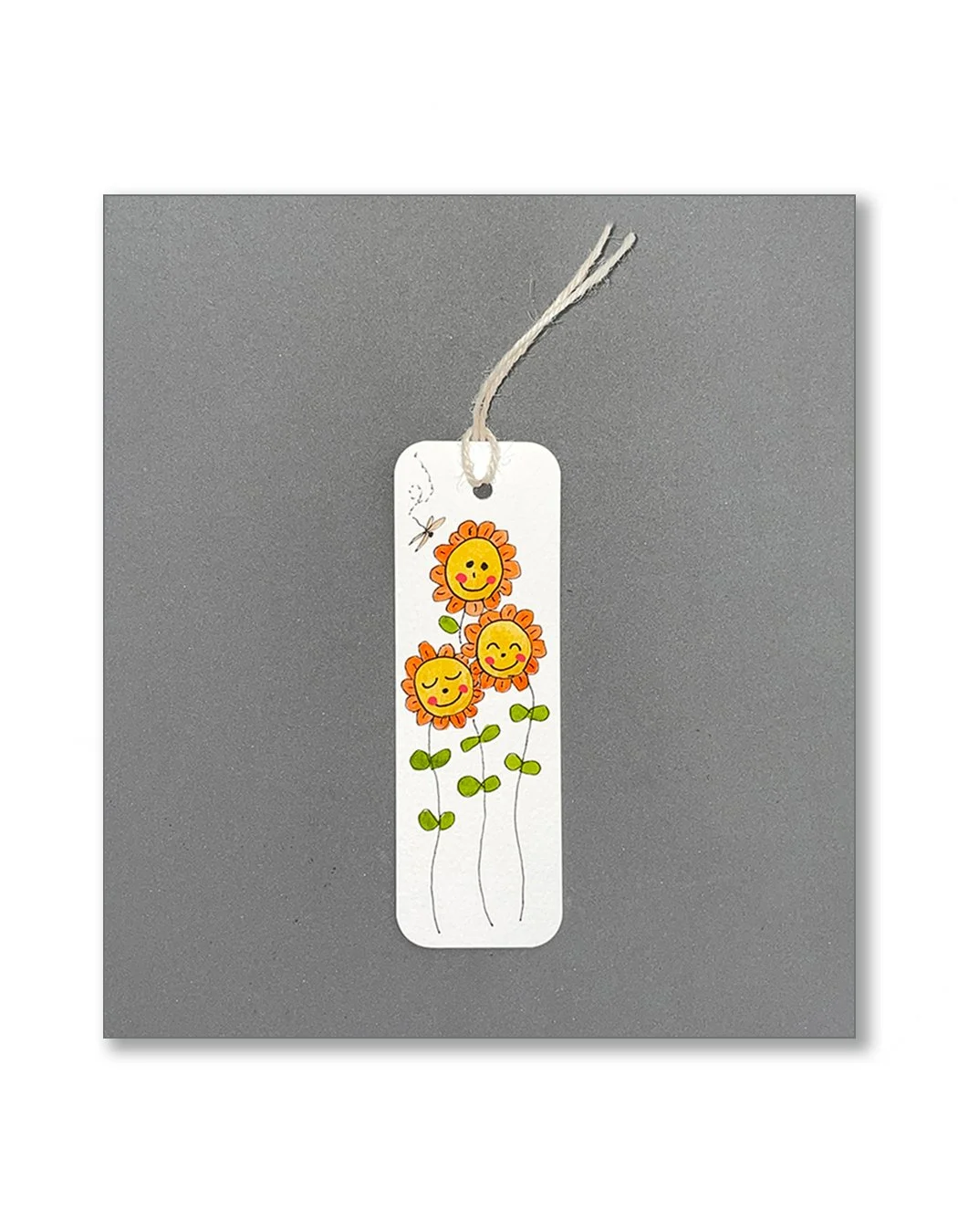 Happy Flower Watercolor Bookmarks