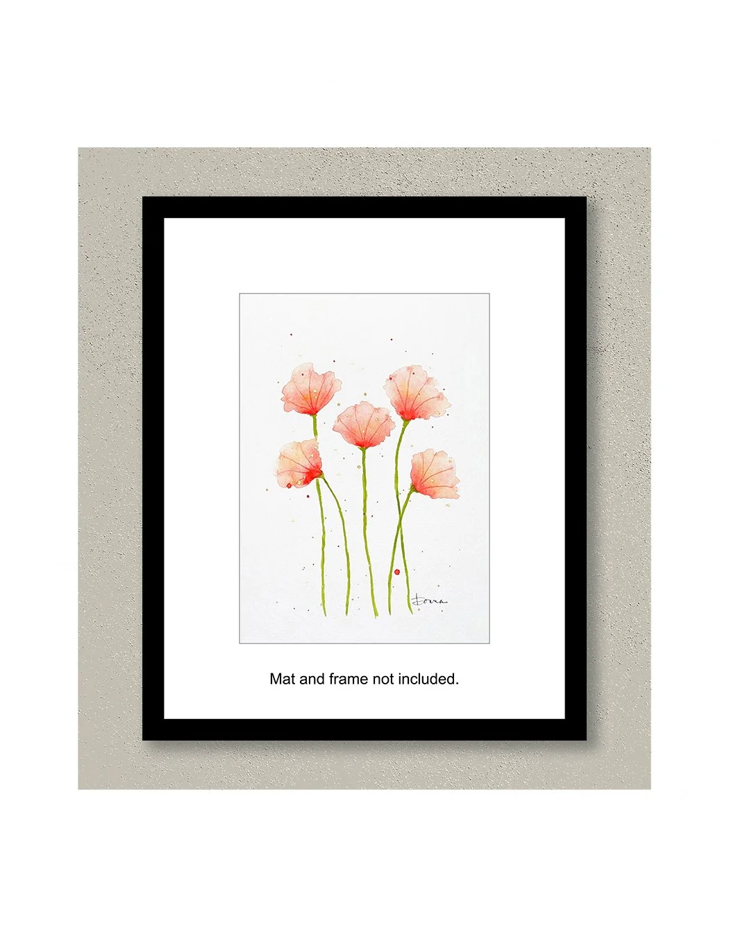 Lady Marmalade Peach Pink Watercolor Painting Framed