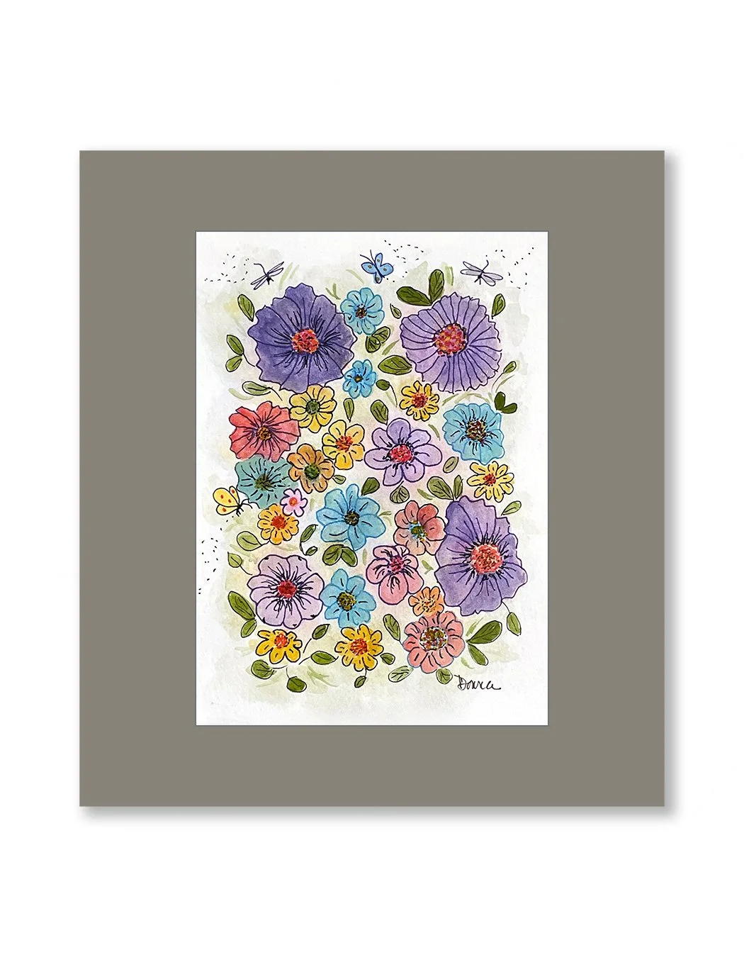 Blooming Beauties Whimsical Floral Watercolor Painting