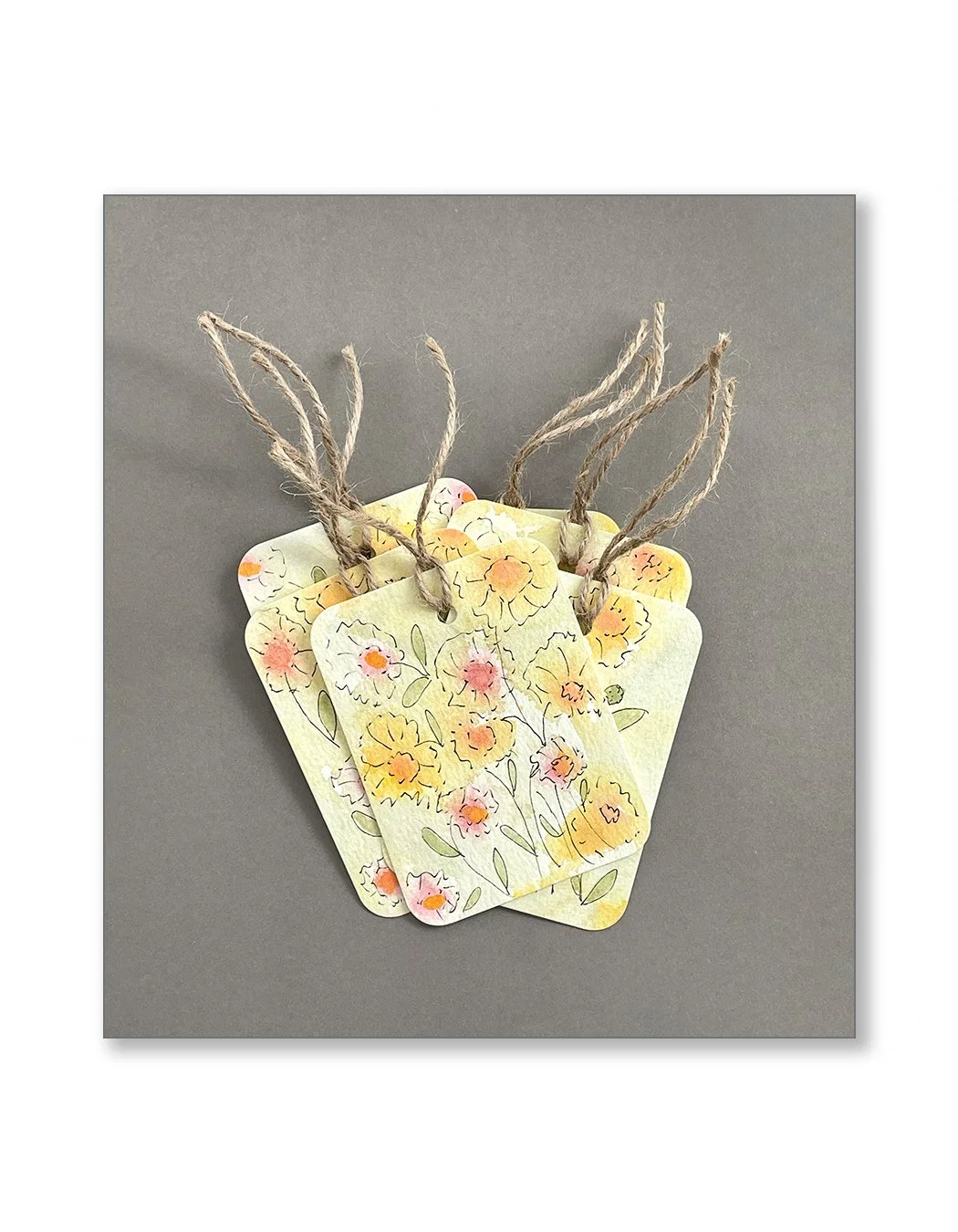 Whimsical Flower Watercolor Gift Tag Set