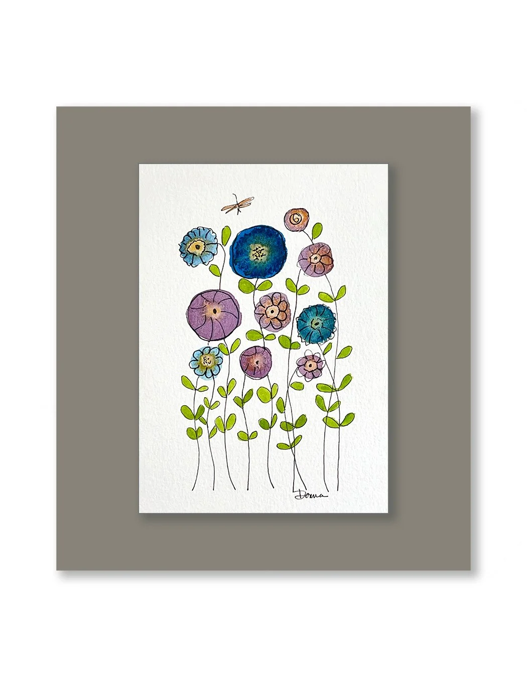 Delightful Whimsical Floral Watercolor Painting