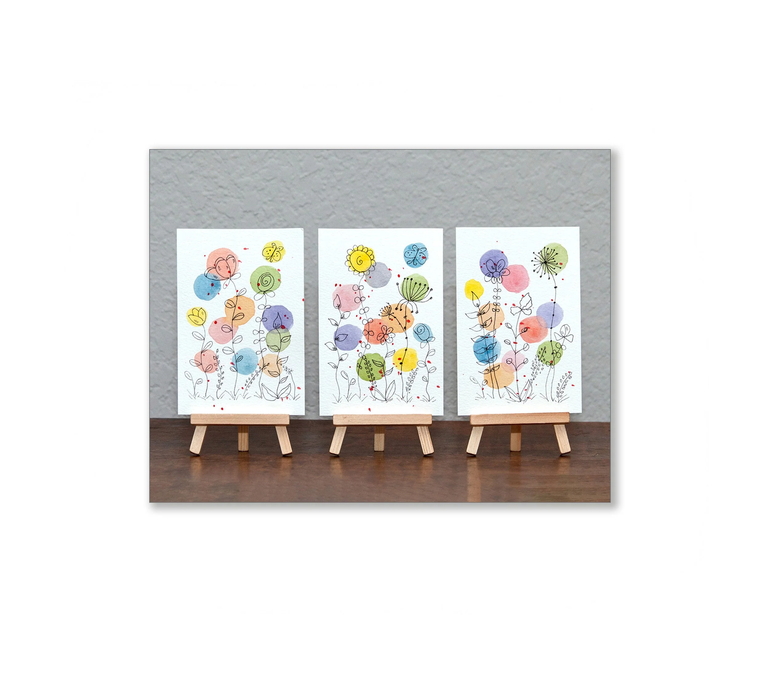 Whimsical Floral Watercolor Notecards
