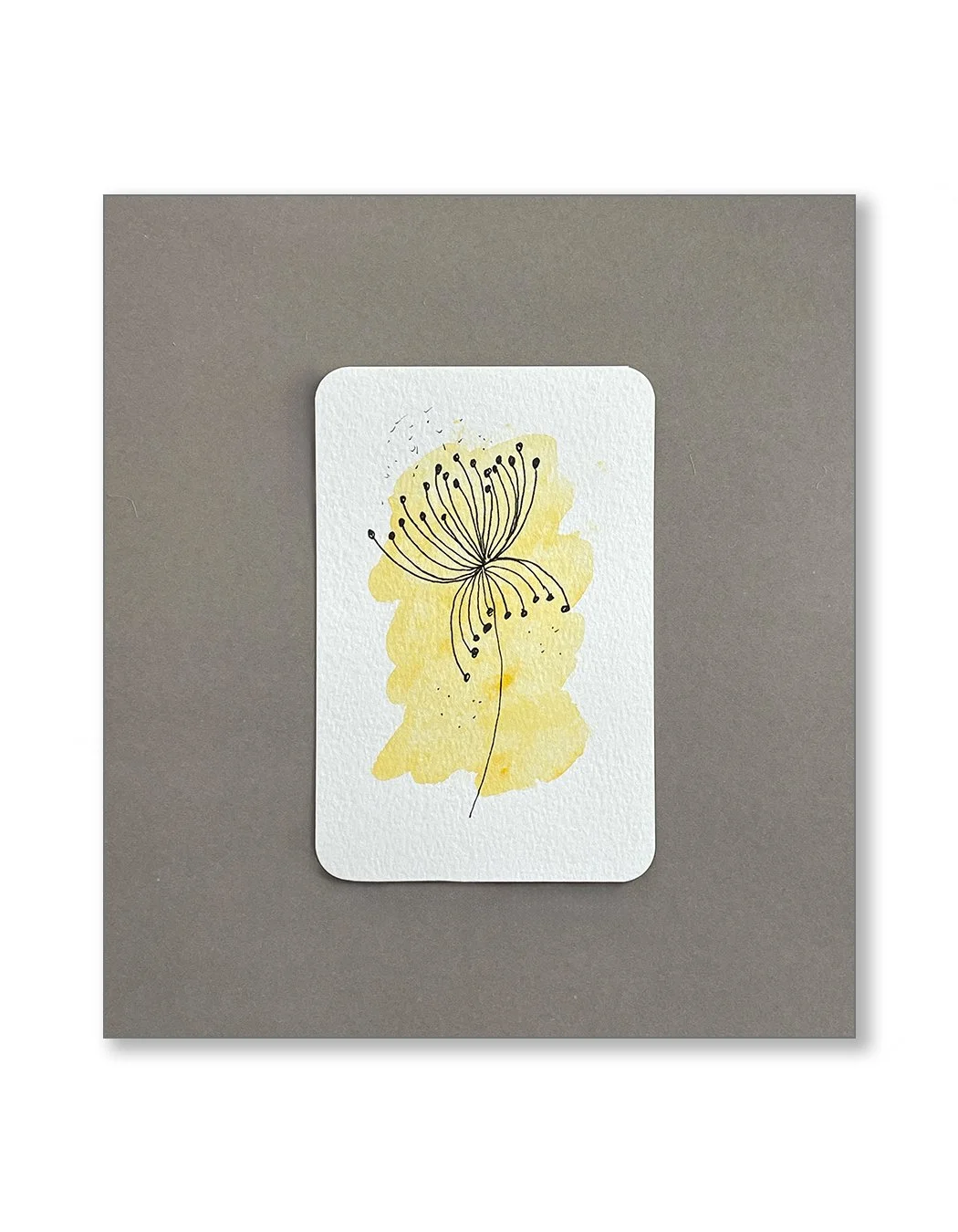 Whimsical Yellow Watercolor Notecard