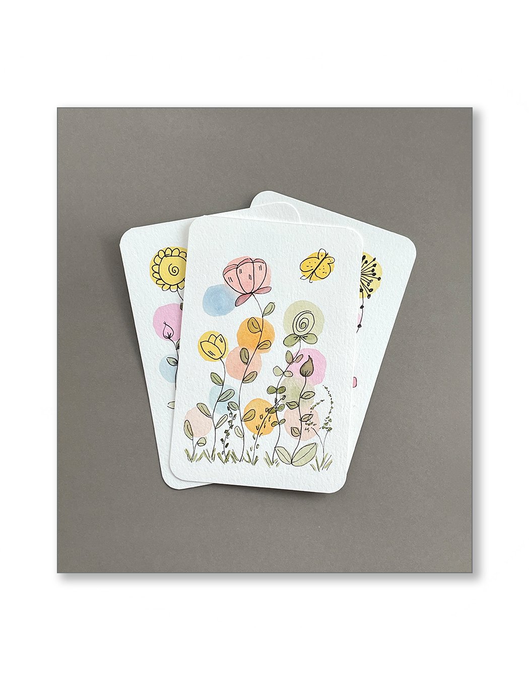 Whimsical Floral Watercolor Notecard Set
