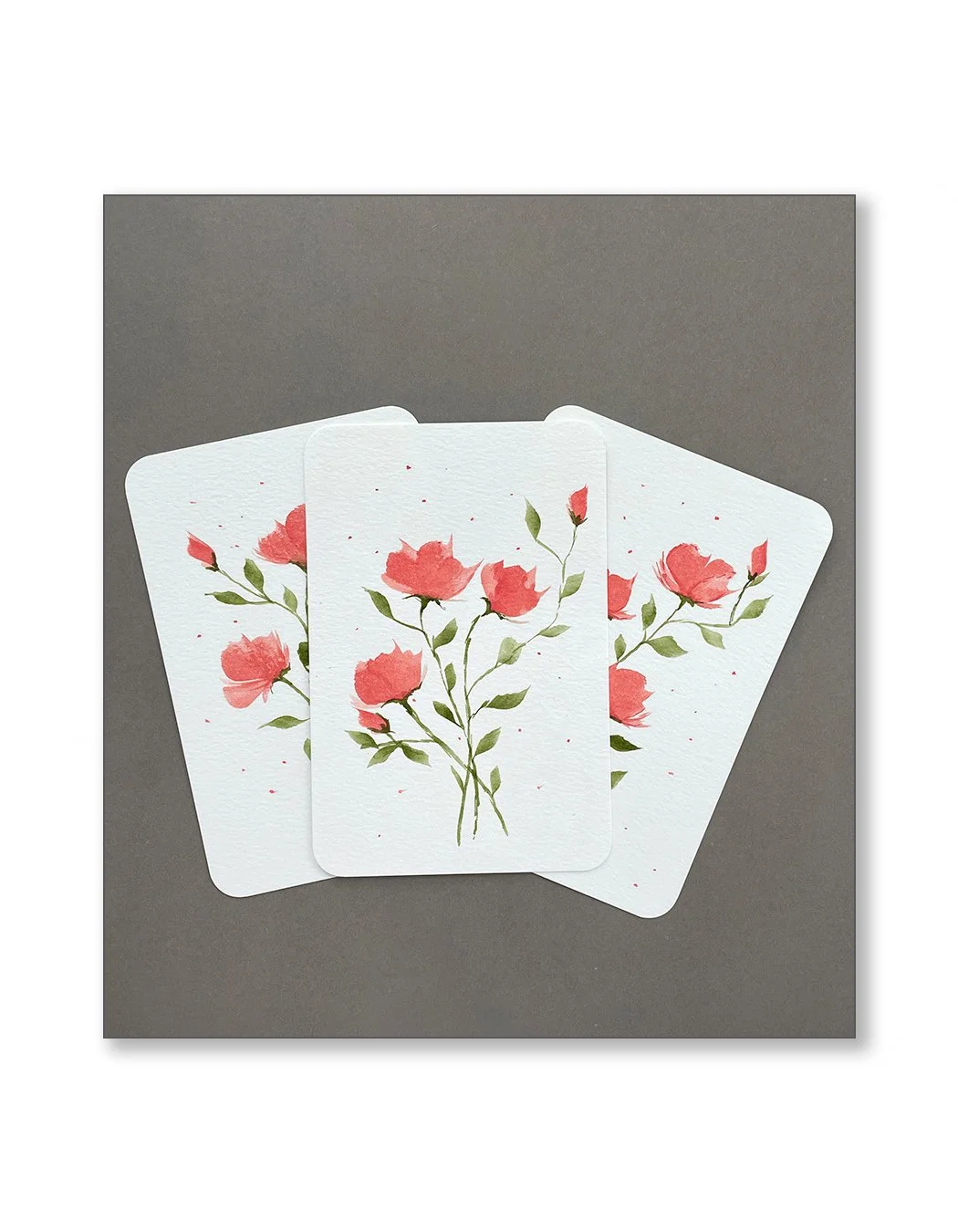 Pink Floral Watercolor Notecard Set
