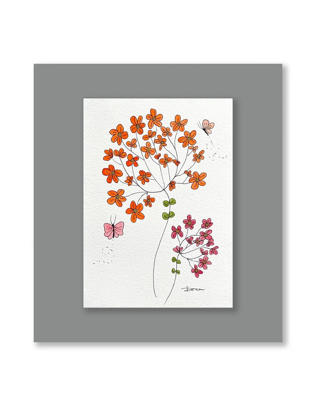 Selena Whimsical Watercolor Vibrant Flowers
