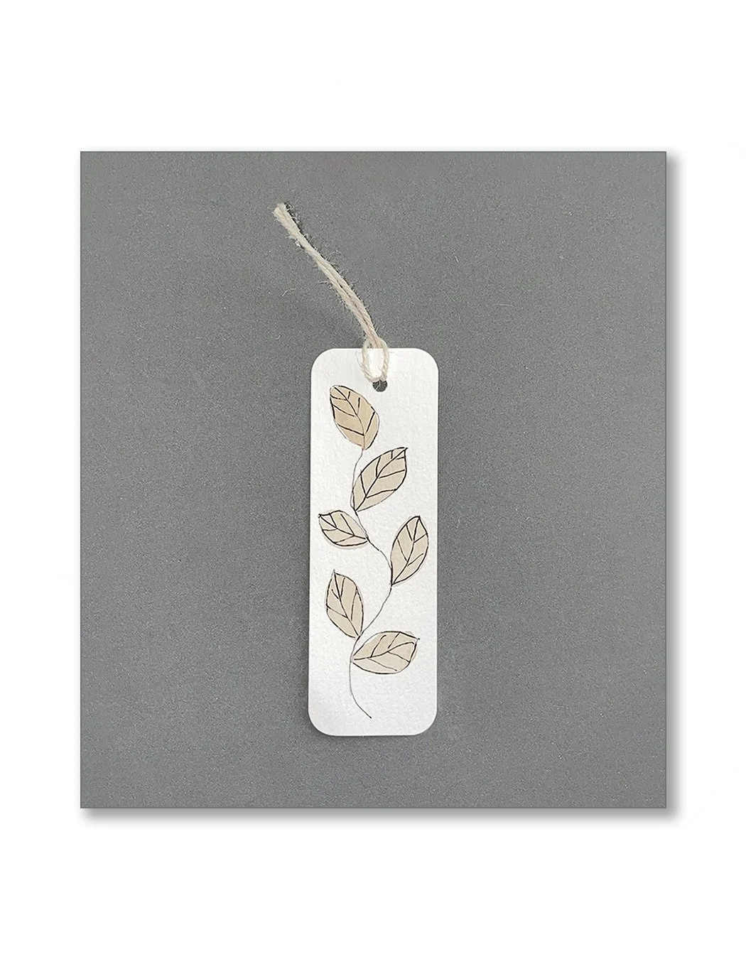 Leaf Watercolor Bookmarks Buff Tan