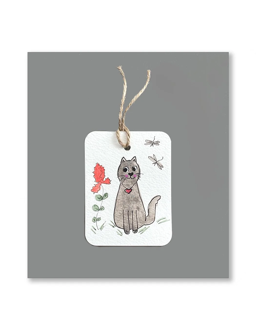 Gray Kitty Gift Tags