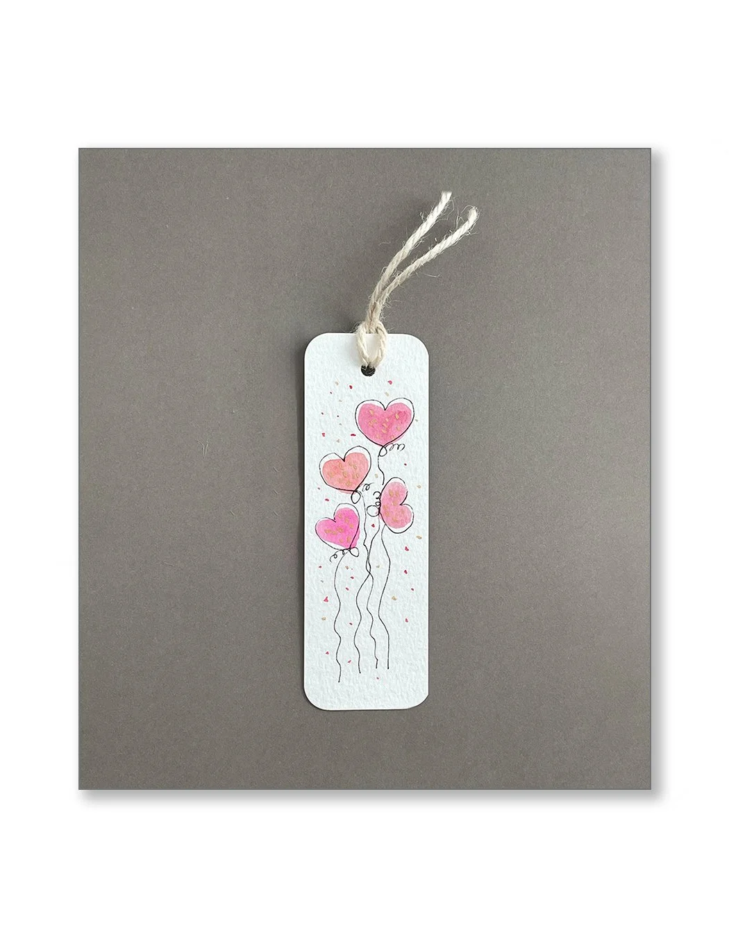 Pink Balloon Watercolor Bookmarks
