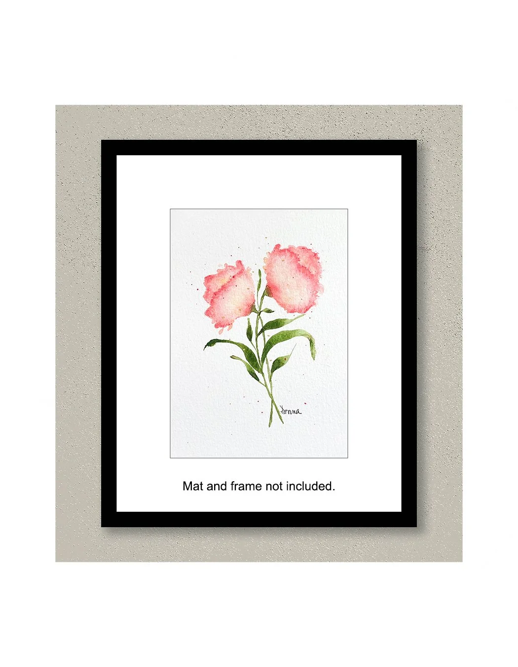 Cha Cha Cha Floral Watercolor Painting with Frame