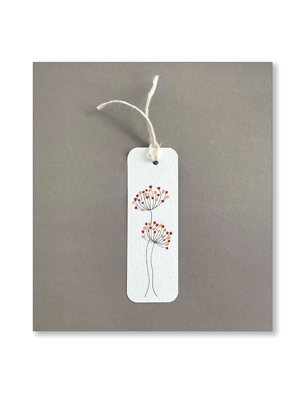 Whimsy Red Dandelion Bookmarks