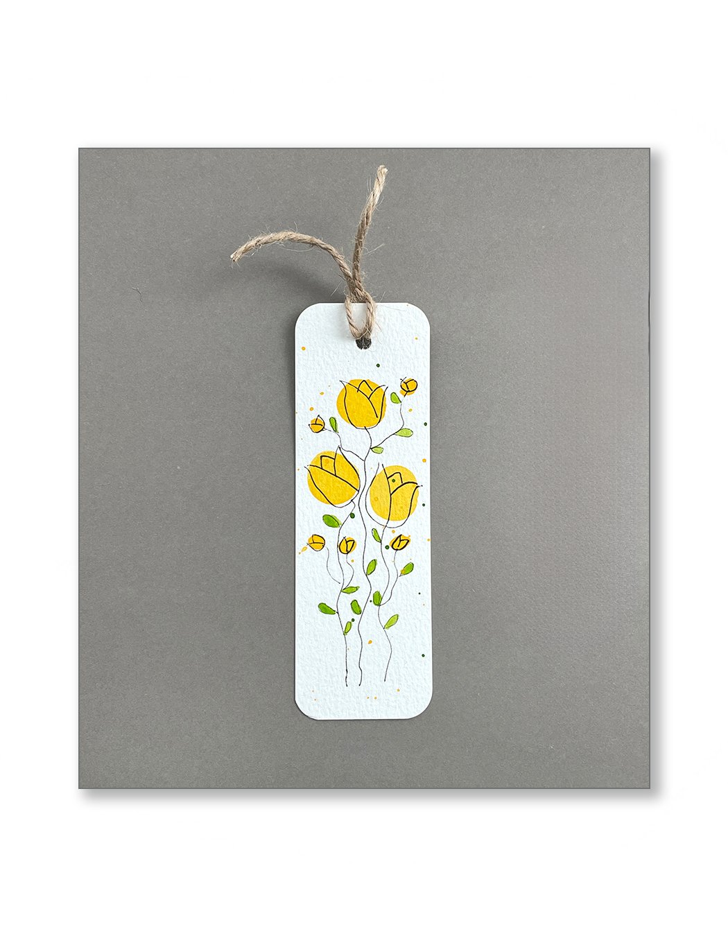 Yellow Tulip Watercolor Bookmarks