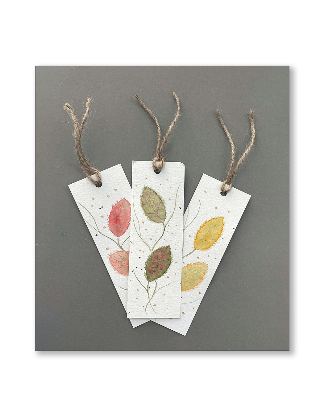 Autumn Leaves Watercolor Bookmark Set
