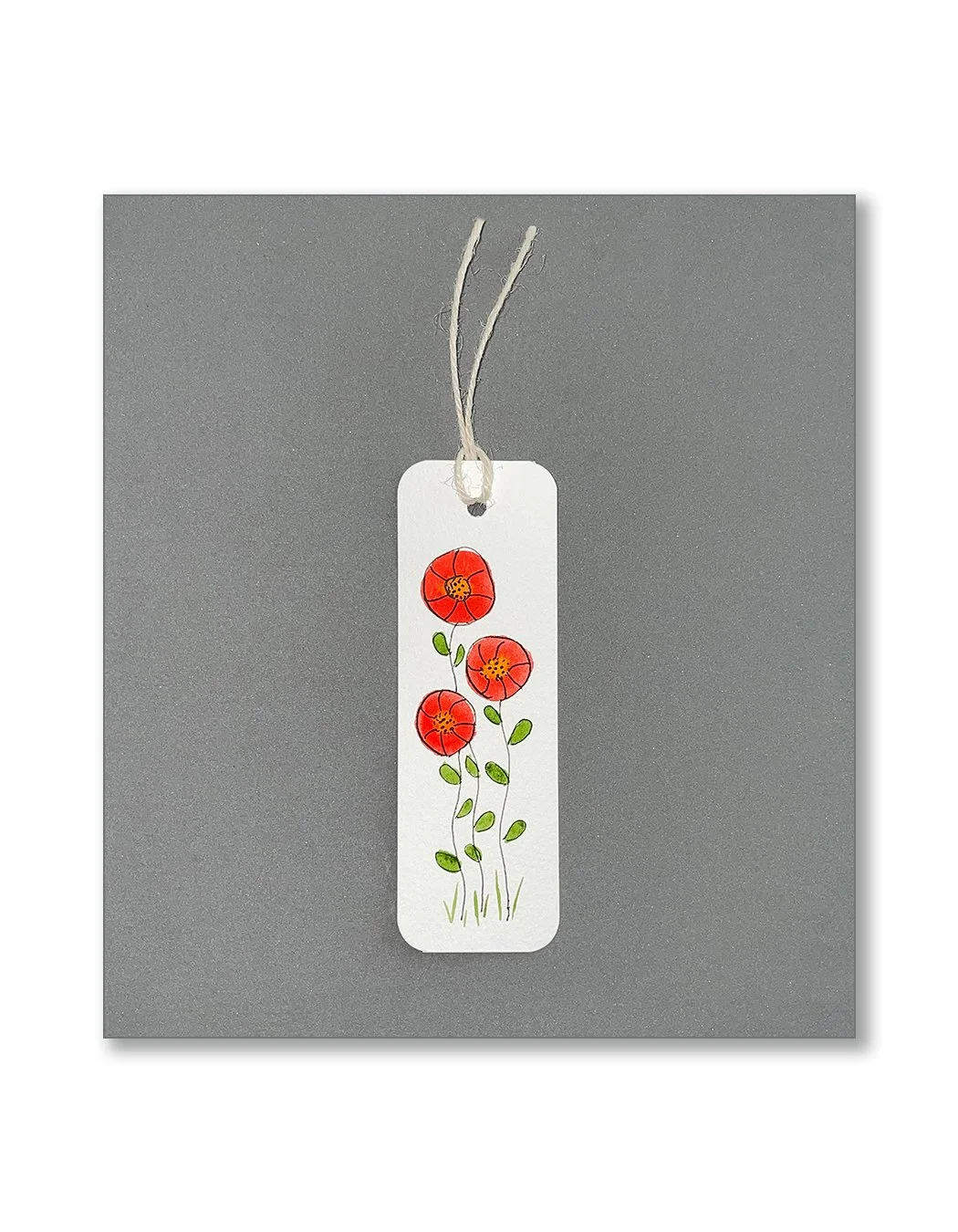 Red Button Flower Bookmarks