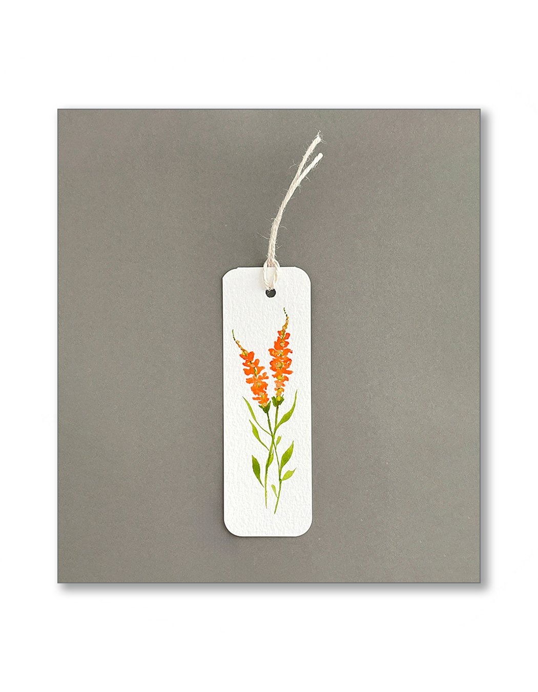 Orange Snapdragon Watercolor Bookmarks