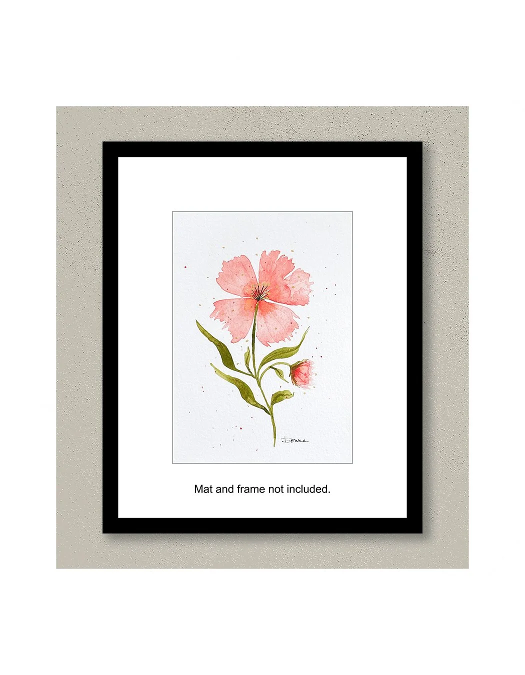 Olivia Coral Pink Floral Watercolor Painting