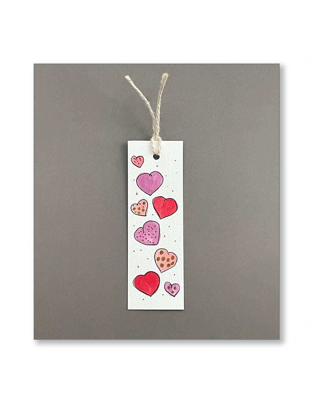 Pink and Red Heart Bookmarks