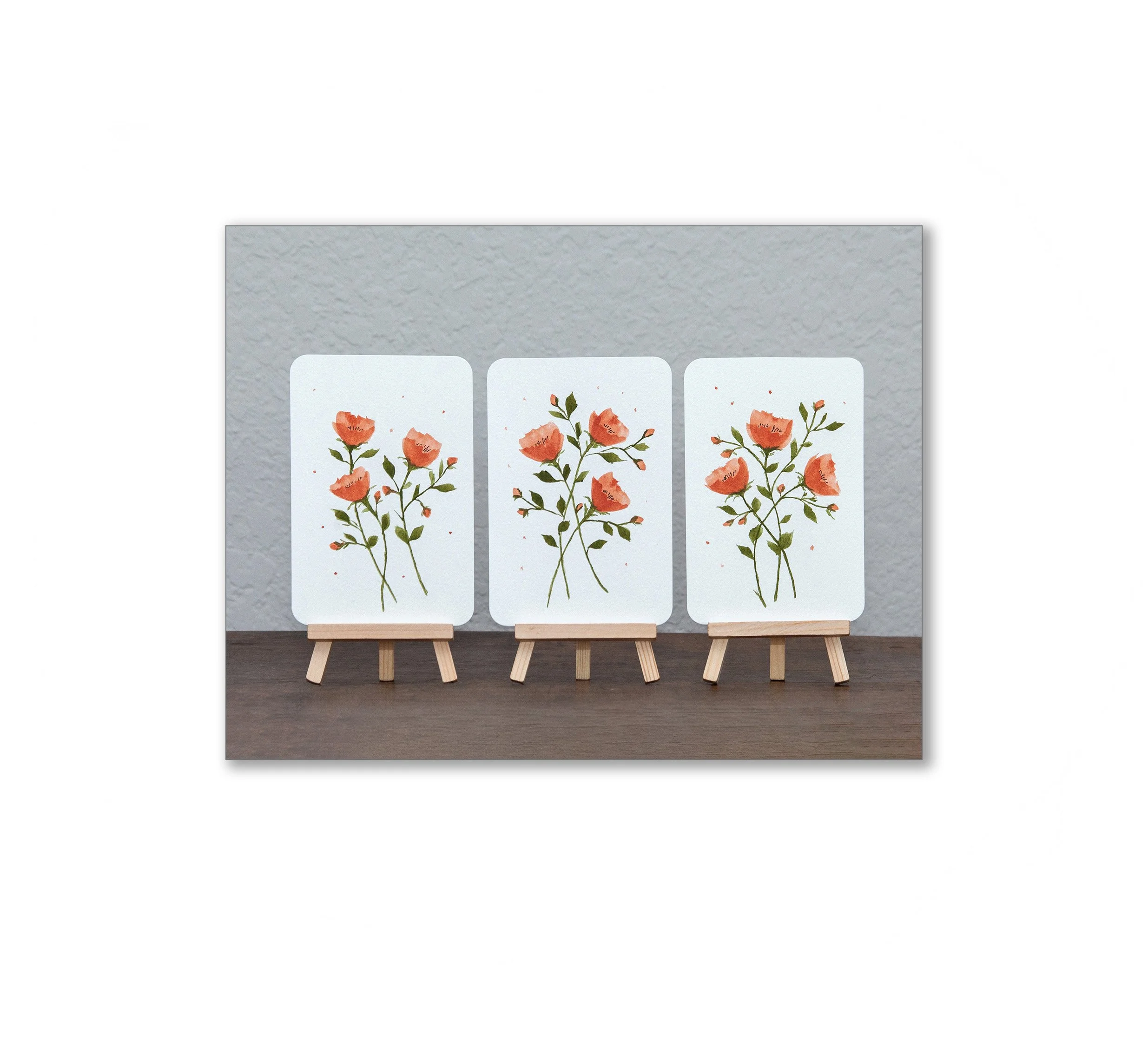Dusty Rose Floral Watercolor Notecards