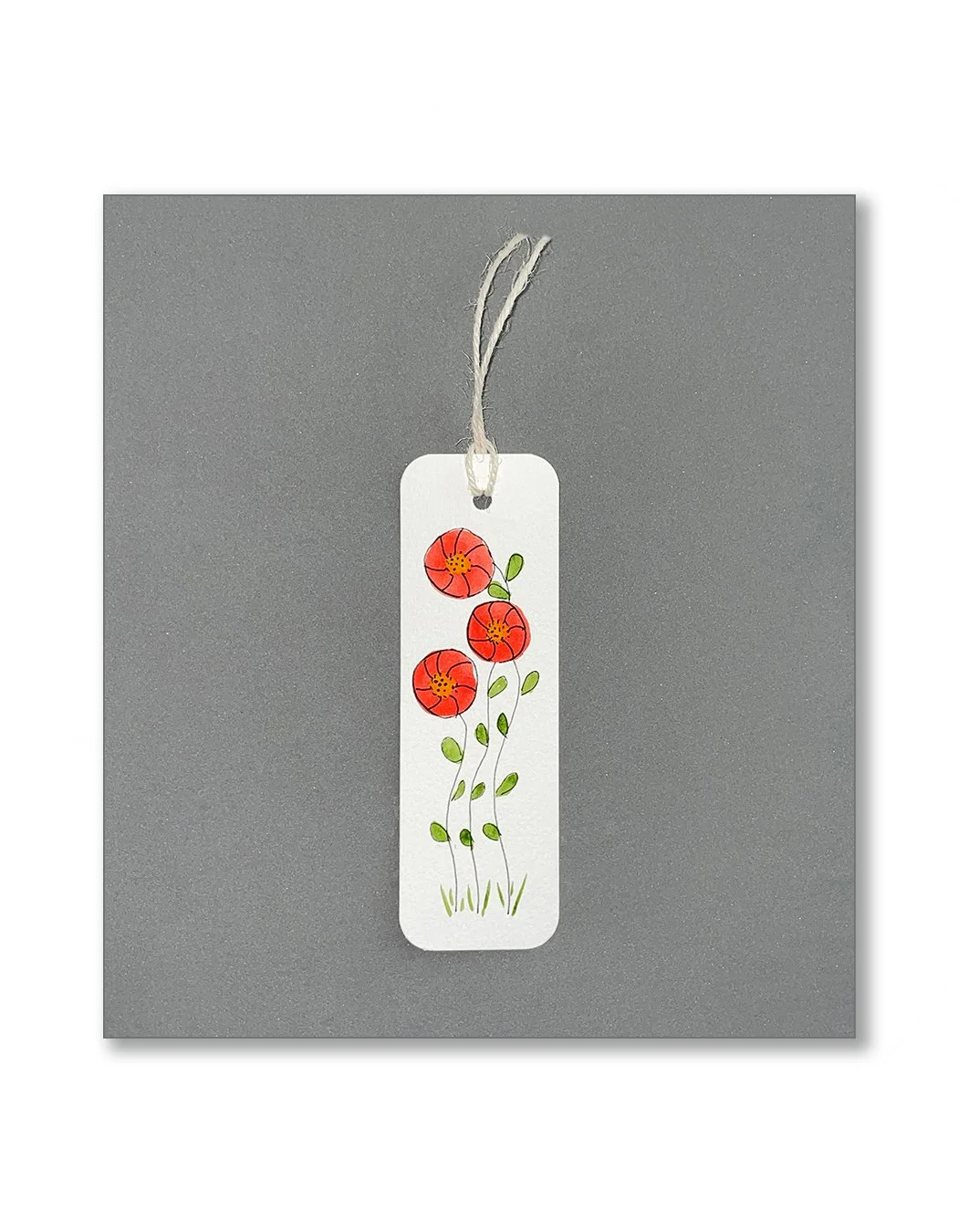 Red Button Flower Bookmarks
