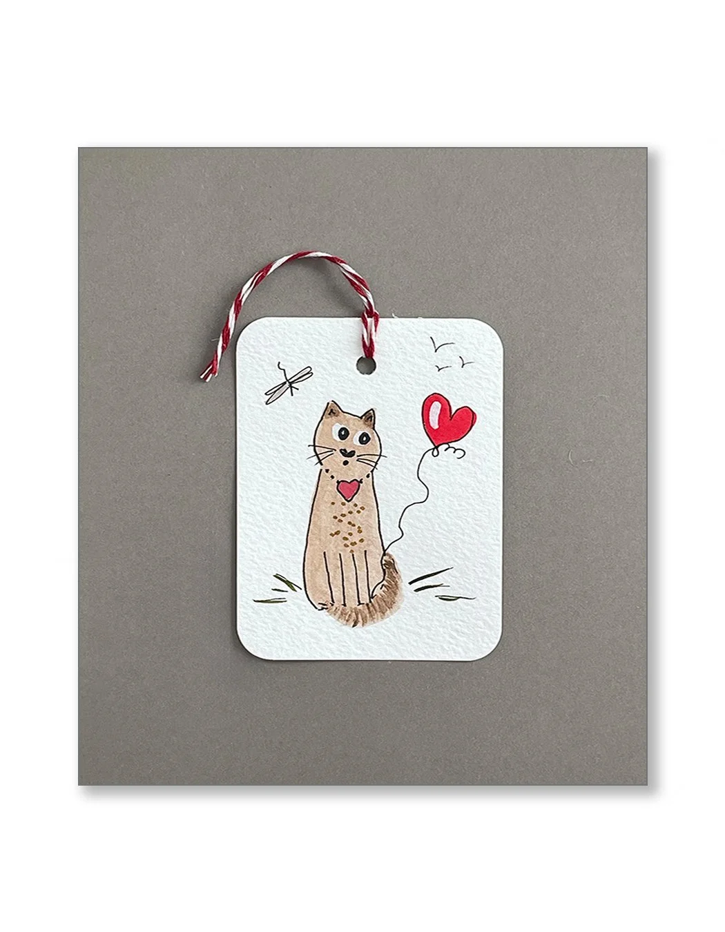 Kitty with Balloon Watercolor Gift Tags