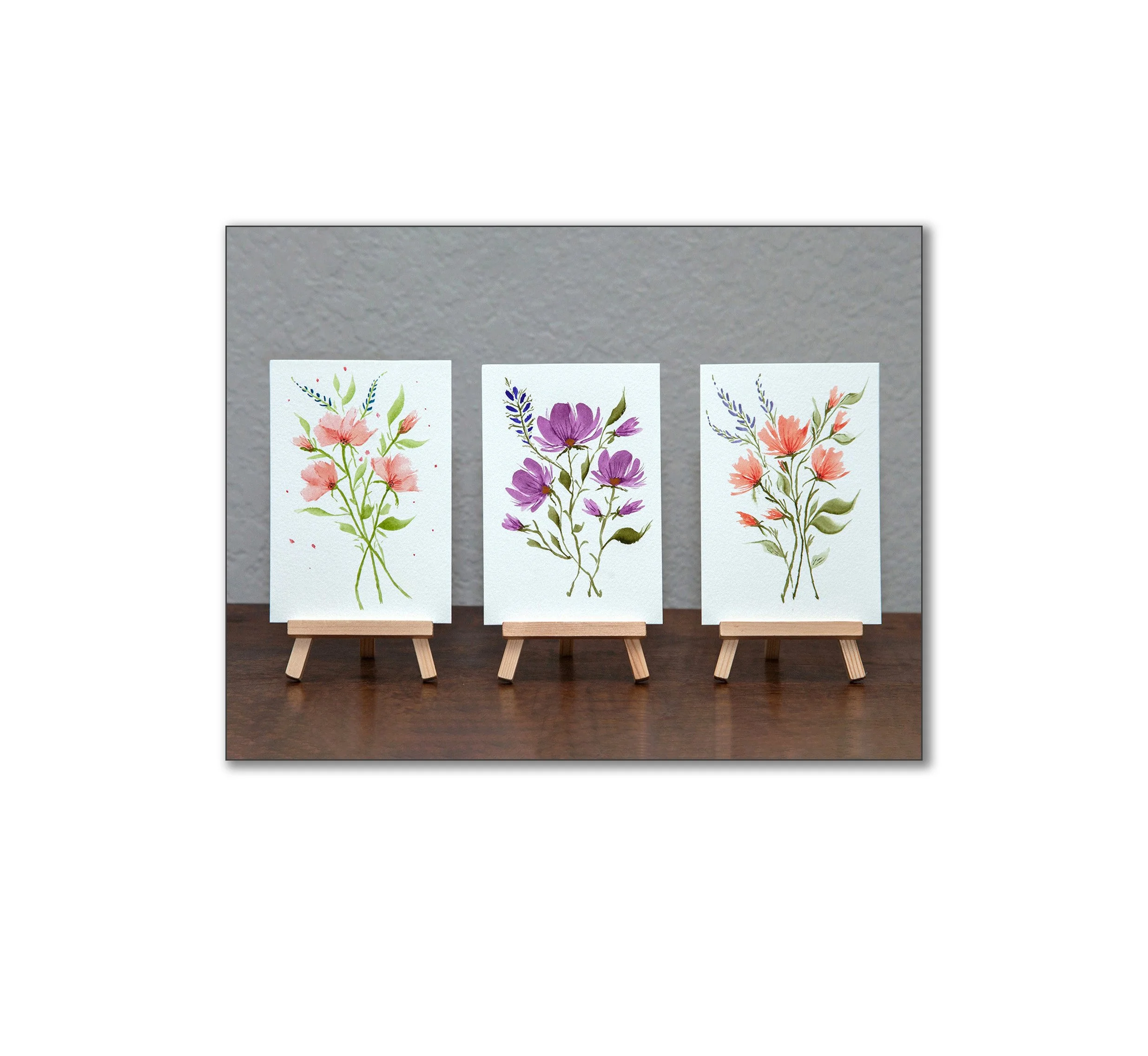 Multi Color Floral Watercolor Notecards