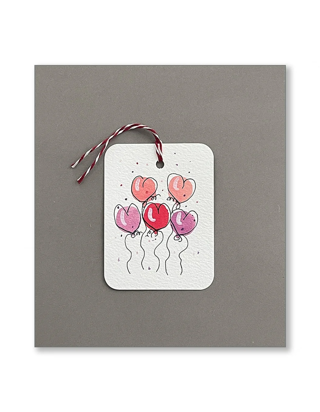 Heart Balloon Watercolor Gift Tags